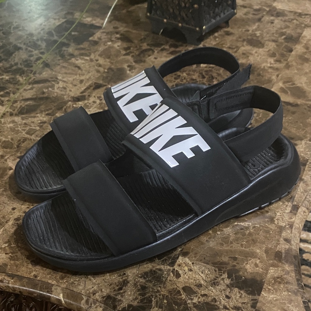 Nike Black Sandals with White Branding